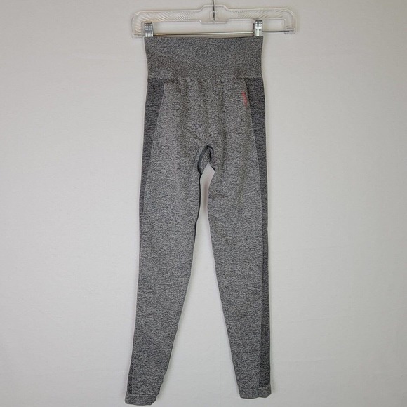 Gymshark Pants - Gymshark Womens Gray/Pink Compression Side Stripe Mid-Rise Leggings Small